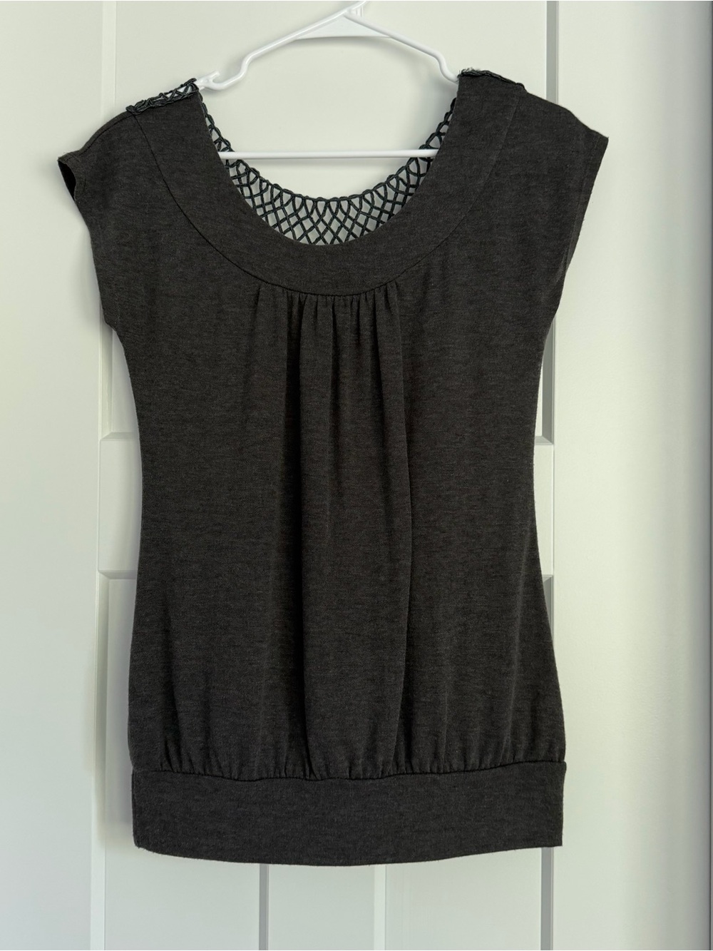Women's Bluheaven Charcoal Grey Short Sleeve Scoop Neck Top